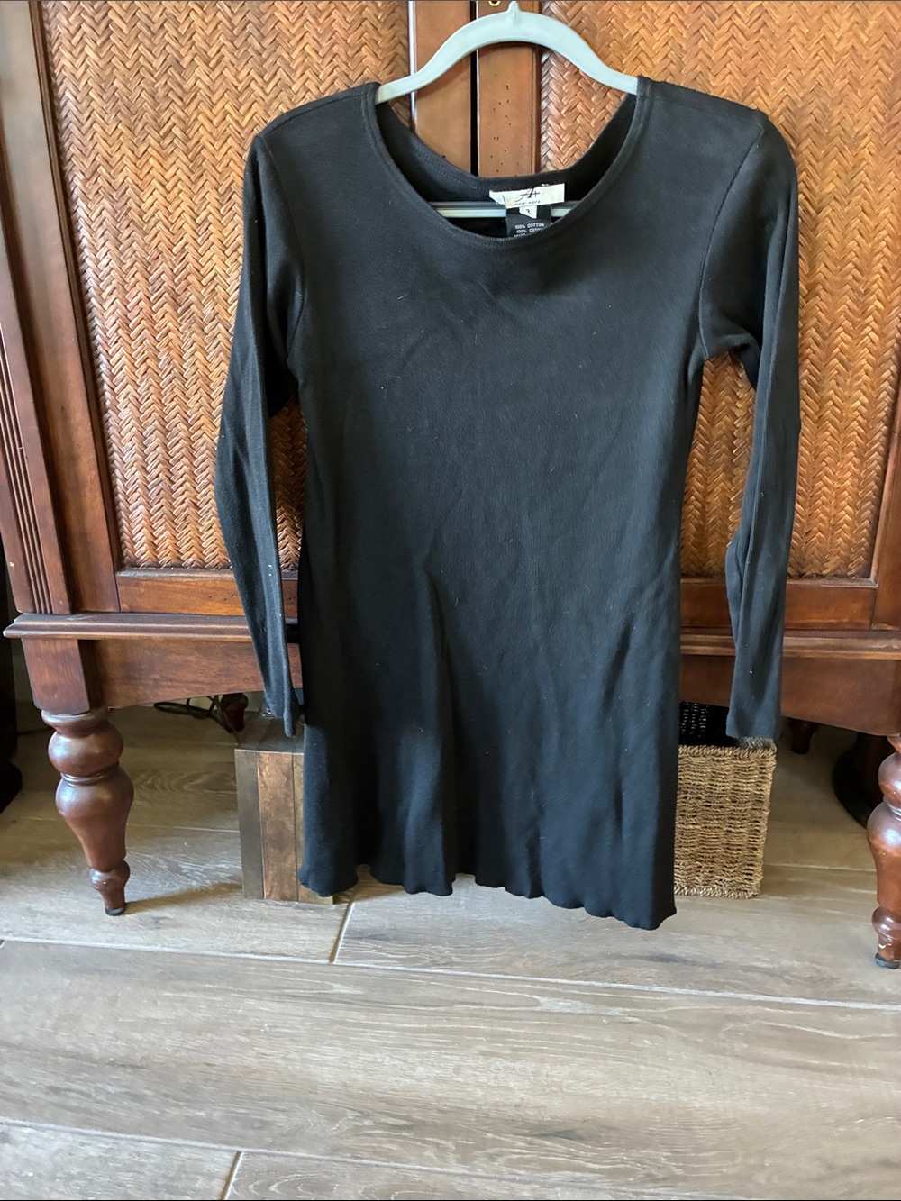 Black Long-Sleeve Knit Dress